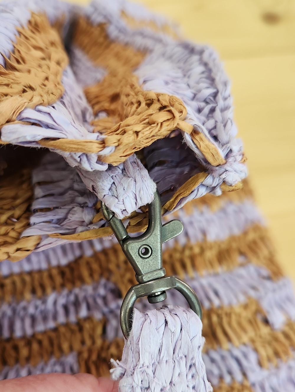 Free People Brunch Date Woven Straw Convertible Crossbody Clutch Bag Purple Tan - Picture 11 of 17